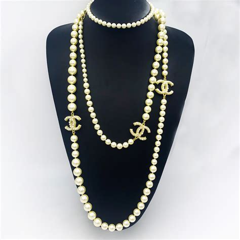 chanel pearl nexklace|genuine Chanel necklace.